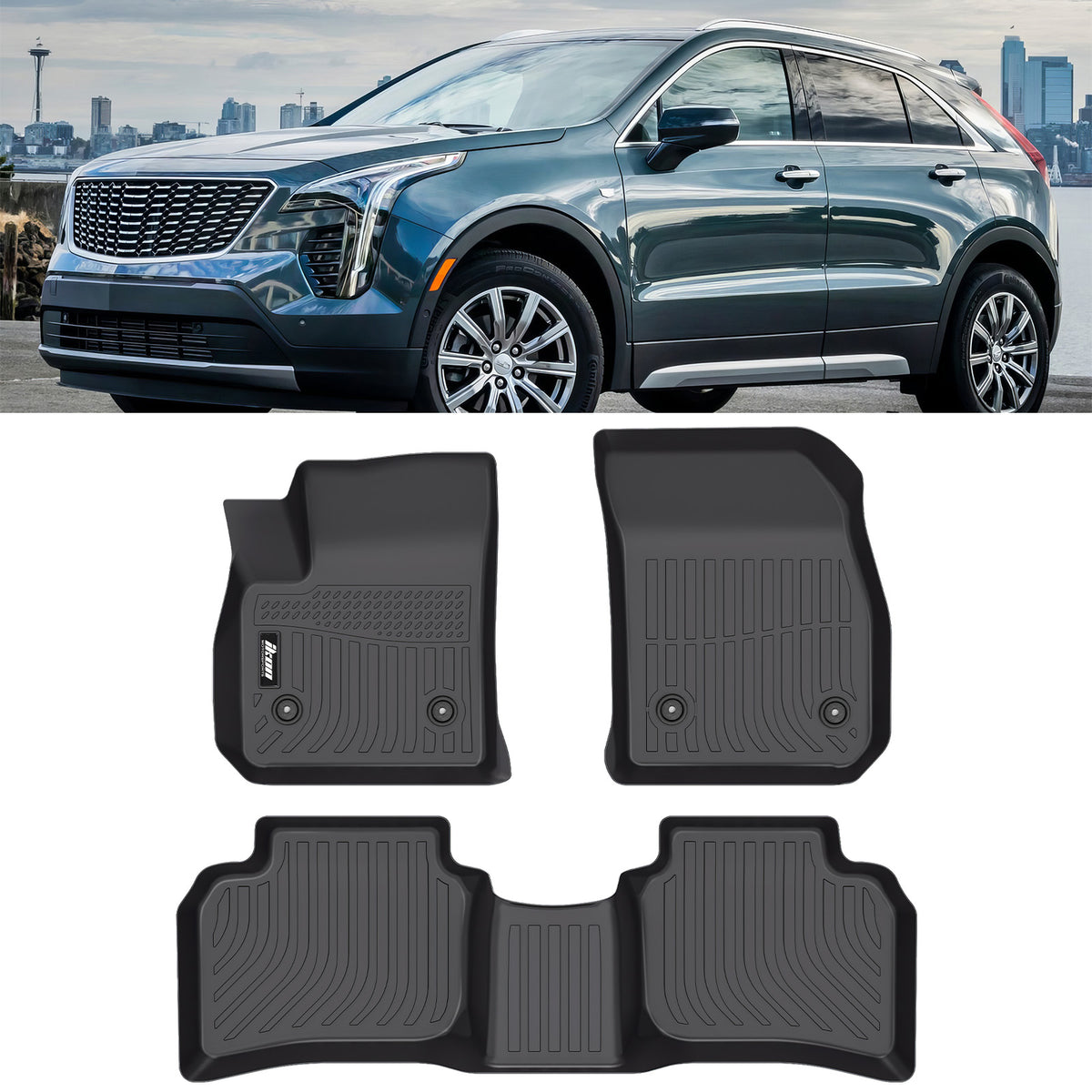 2019-2025 Cadillac XT4 Floor Mats TPE All Weather 3D Carpets Liner