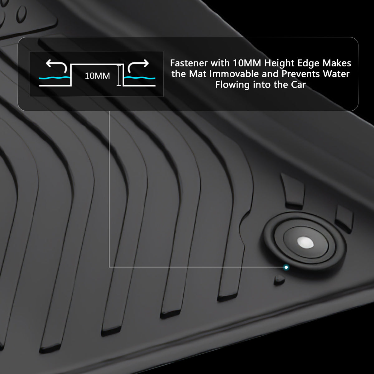 3D Floor Mats TPE Carpets Boot Liner for Dodge Challenger RWD 2015-2023