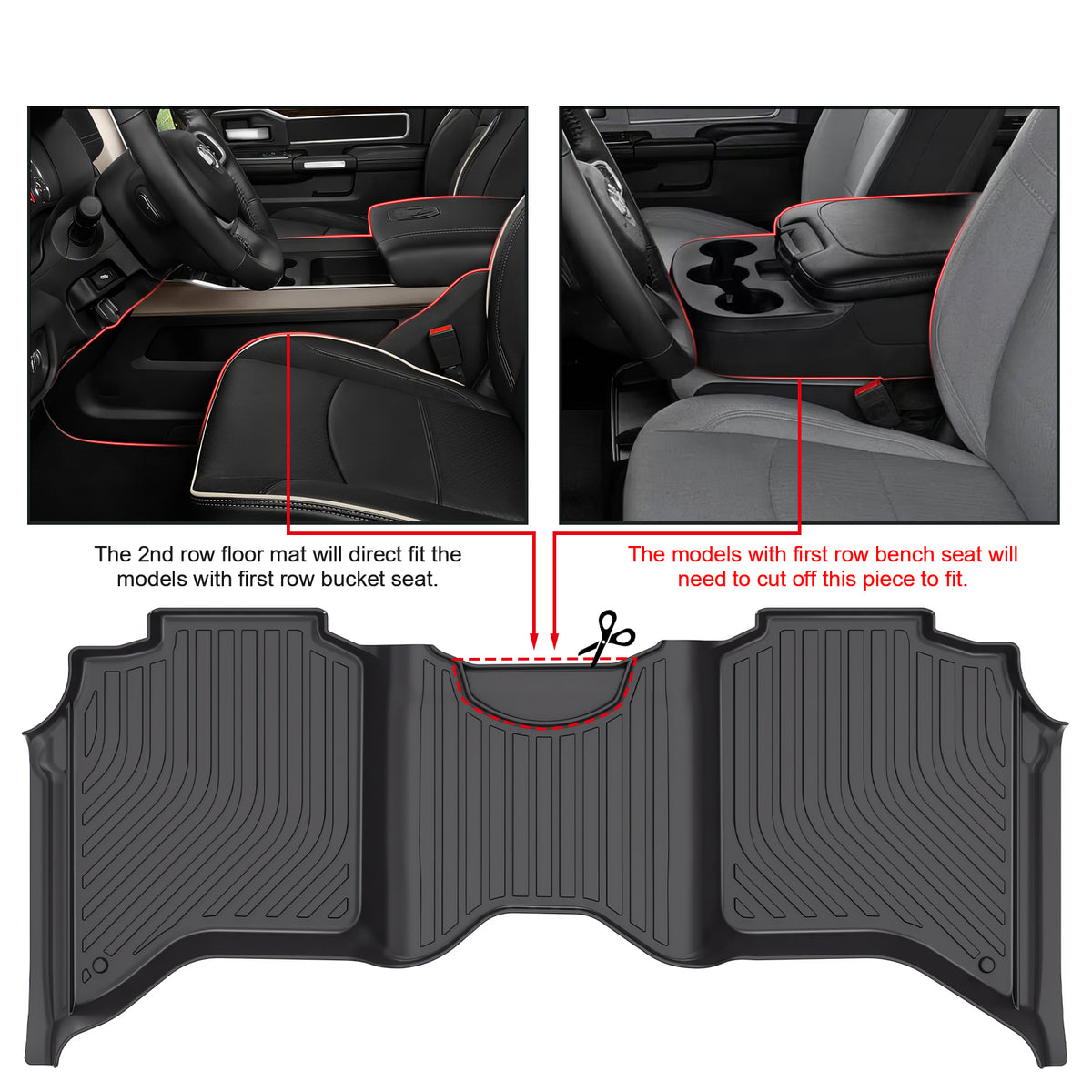 All Weather 3D Floor Mats Liners for Ram 2500 3500 Crew Cab 2019-2026 TPE