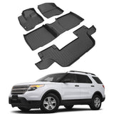 2011-2015 Ford Explorer Bench Seat 3D Floor Mats Carpets Liner TPE