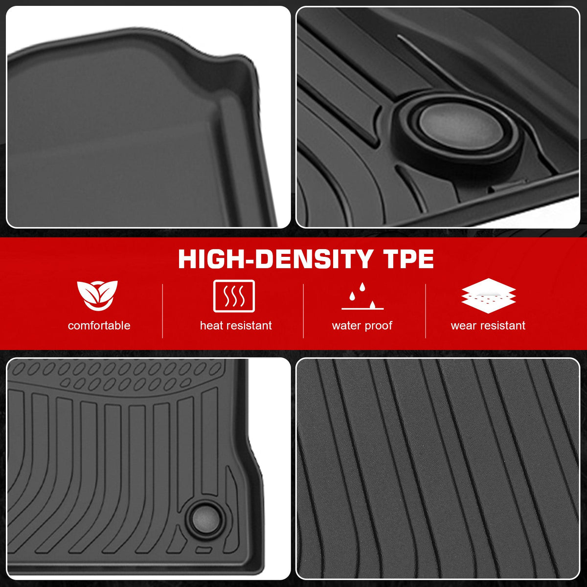 2022-2026 Ford Explorer 6 Seats 3D Floor Mats All Season Carpets TPE