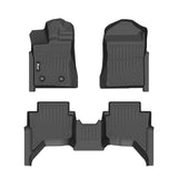2024-2026 Ford Ranger SuperCrew Cab 3D Floor Mats Cargo Liner TPE
