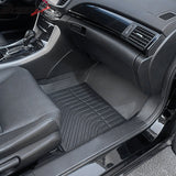 2013-2017 Honda Accord Sedan 4-Door 3D TPE All Weather Heavy Duty Waterproof Anti-Slip Interior Cargo Liner Carpets Floor Mats + Rear Trunk Mat 4PCS