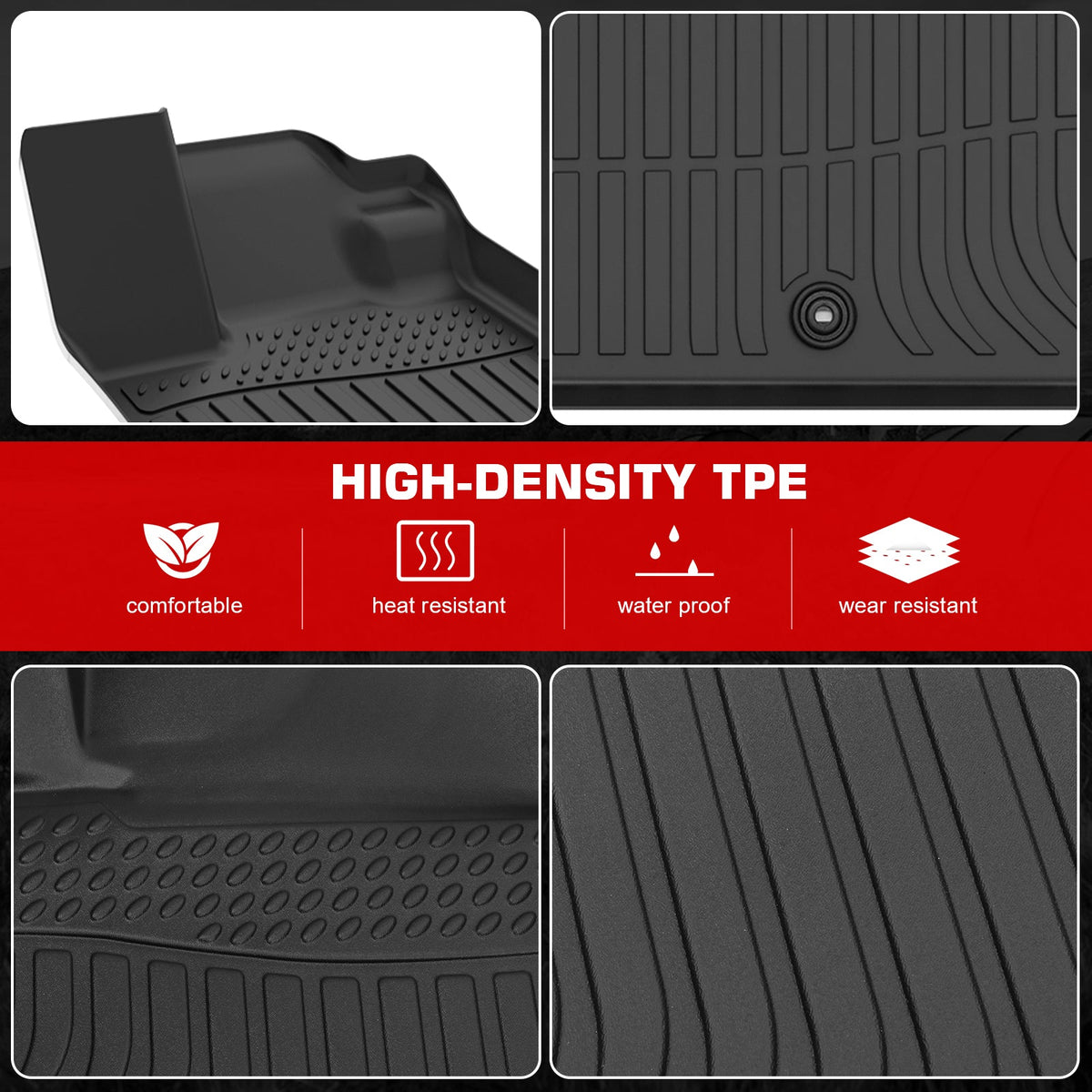 3D Molded Floor Mats for Honda Passport 4DR 2026 All Season Carpets TPE