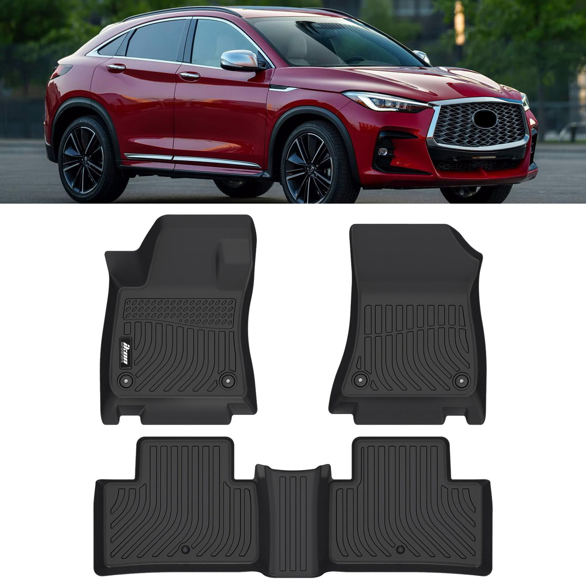 2021-25 Infiniti QX50/23-25 QX55 Floor Mats TPE All Weather 3D Carpets