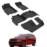 2021-2026 Jeep Grand Cherokee L Floor Mats All Weather TPE 3D Carpets