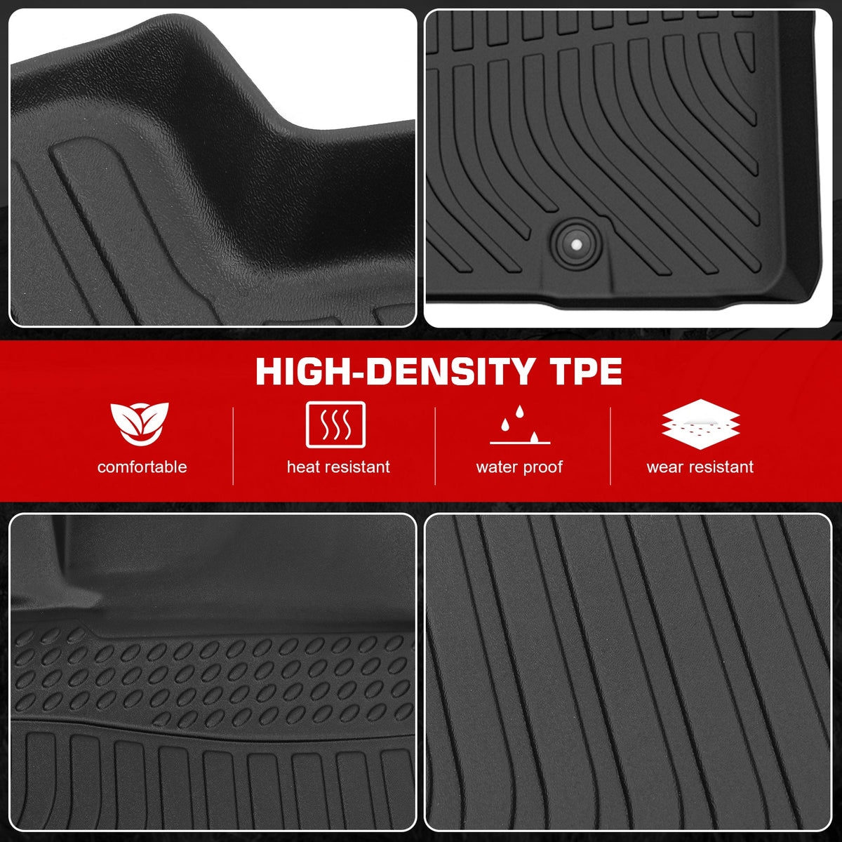 Floor Mats for Kia Soul Hatchback 4DR 2014-2019 3D All Season Carpets TPE