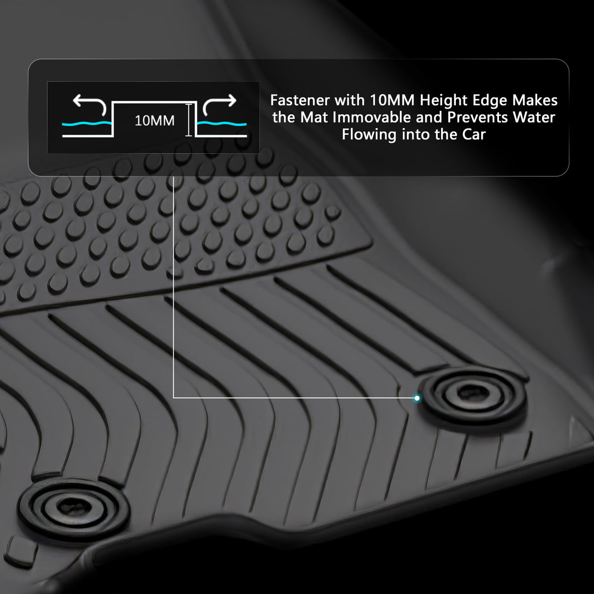 2024-2026 Lexus GX550 7-Seats Floor Mats TPE 3D All Weather Carpets