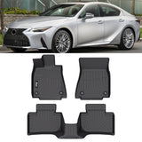 2014-2026 Lexus IS RWD Floor Mats TPE 3D Carpets All Weather Car Liner