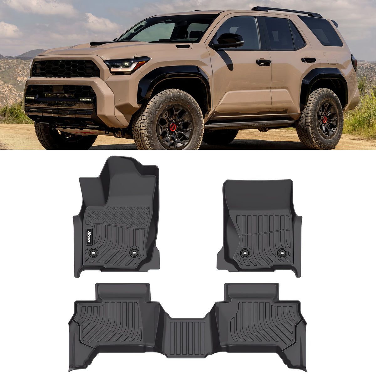 2025 Toyota 4Runner 5/7 Seats Floor Mats TPE All Weather 3D Carpets
