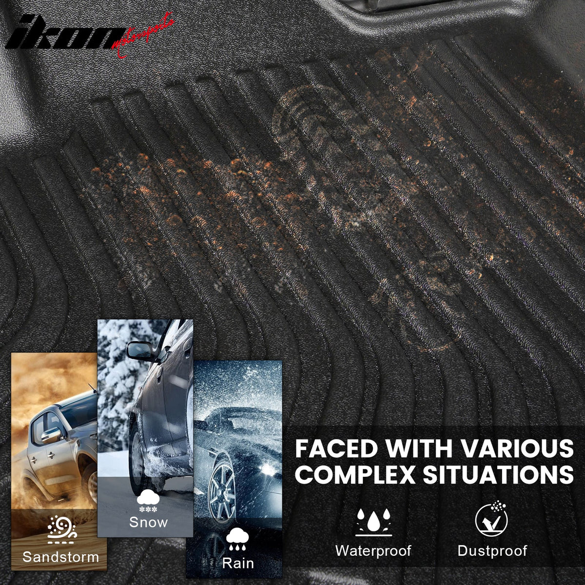 2007-2011 Toyota Tundra Double Cab Anti-Slip Floor Mats All Weather Carpets TPE