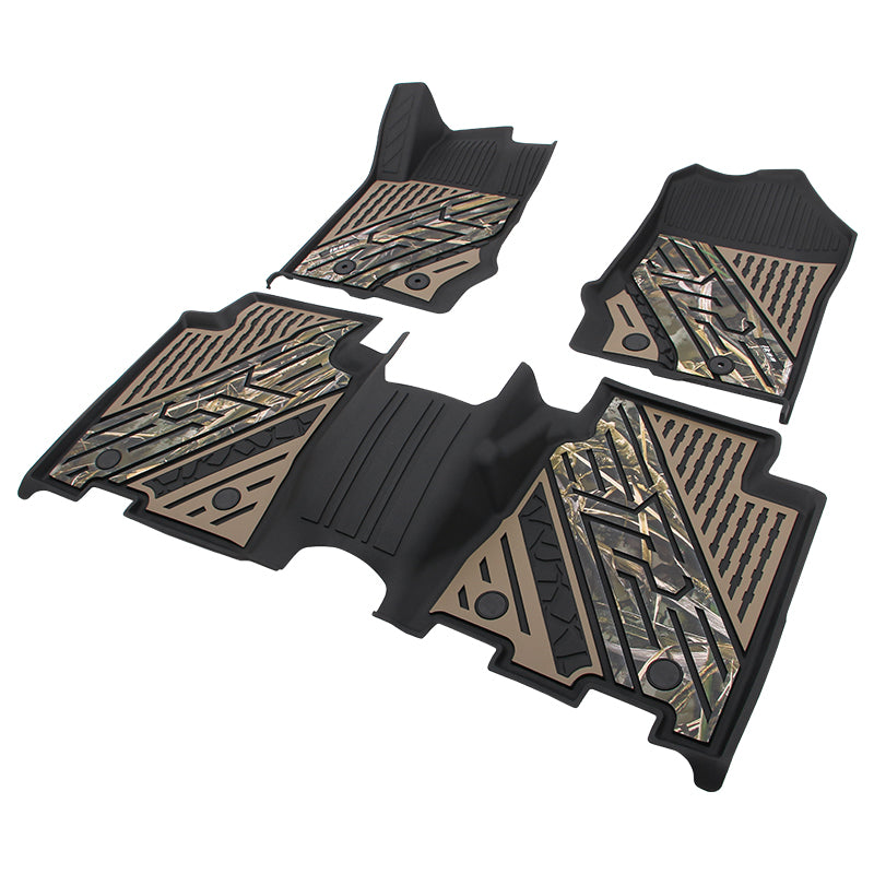 2021-2025 Ford Bronco 4DR Floor Mats TPE Carpets Black w/ Camouflage