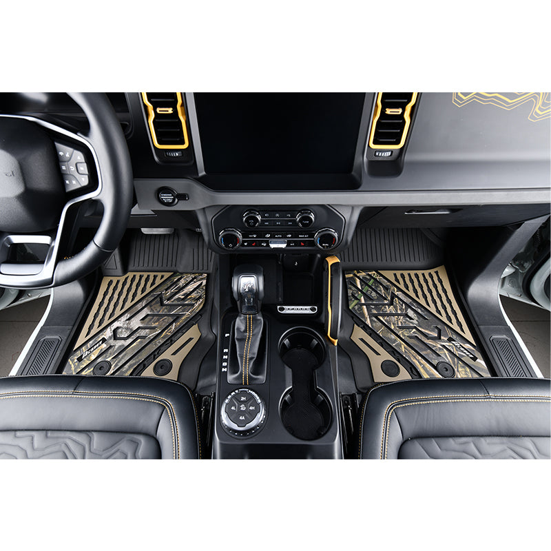 2021-2025 Ford Bronco 4DR Floor Mats TPE Carpets Black w/ Camouflage