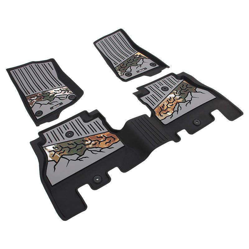 2018-2025 Jeep Wrangler JL Unlimited 4Dr Floor Mats Black Gray TPE