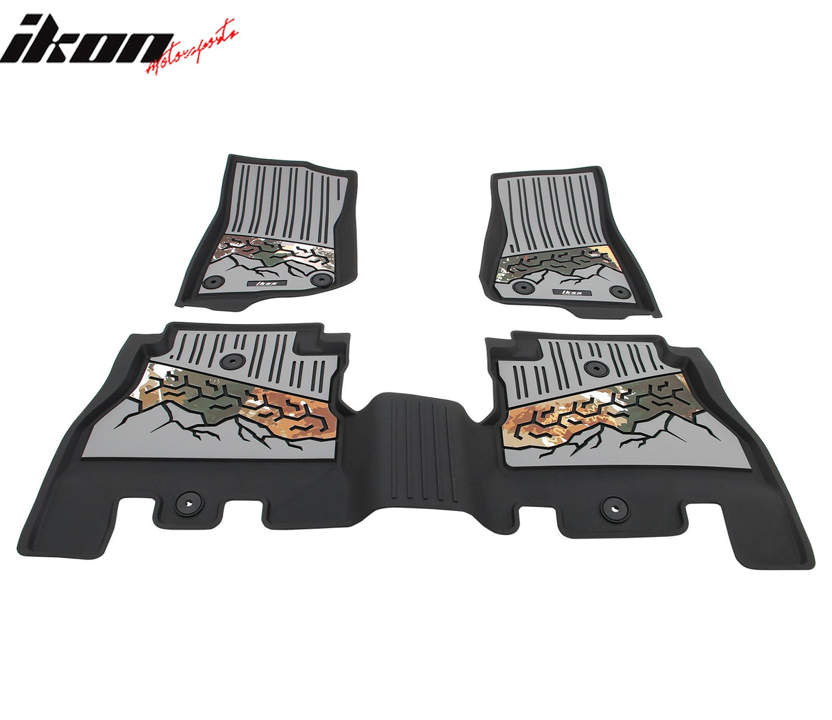 2018-2025 Jeep Wrangler JL Unlimited 4Dr Floor Mats Black Gray TPE
