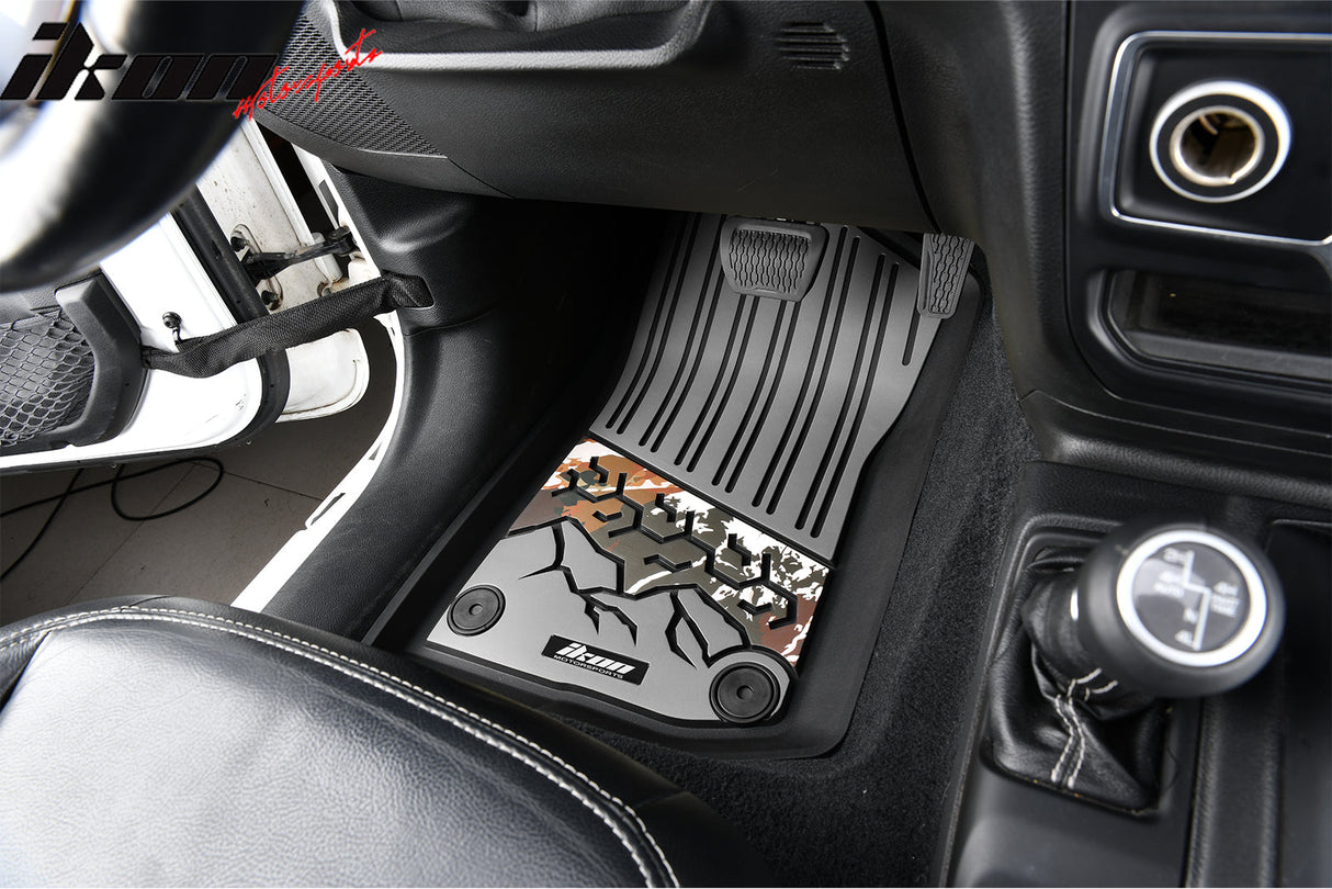 2018-2025 Jeep Wrangler JL Unlimited 4Dr Floor Mats Black Gray TPE