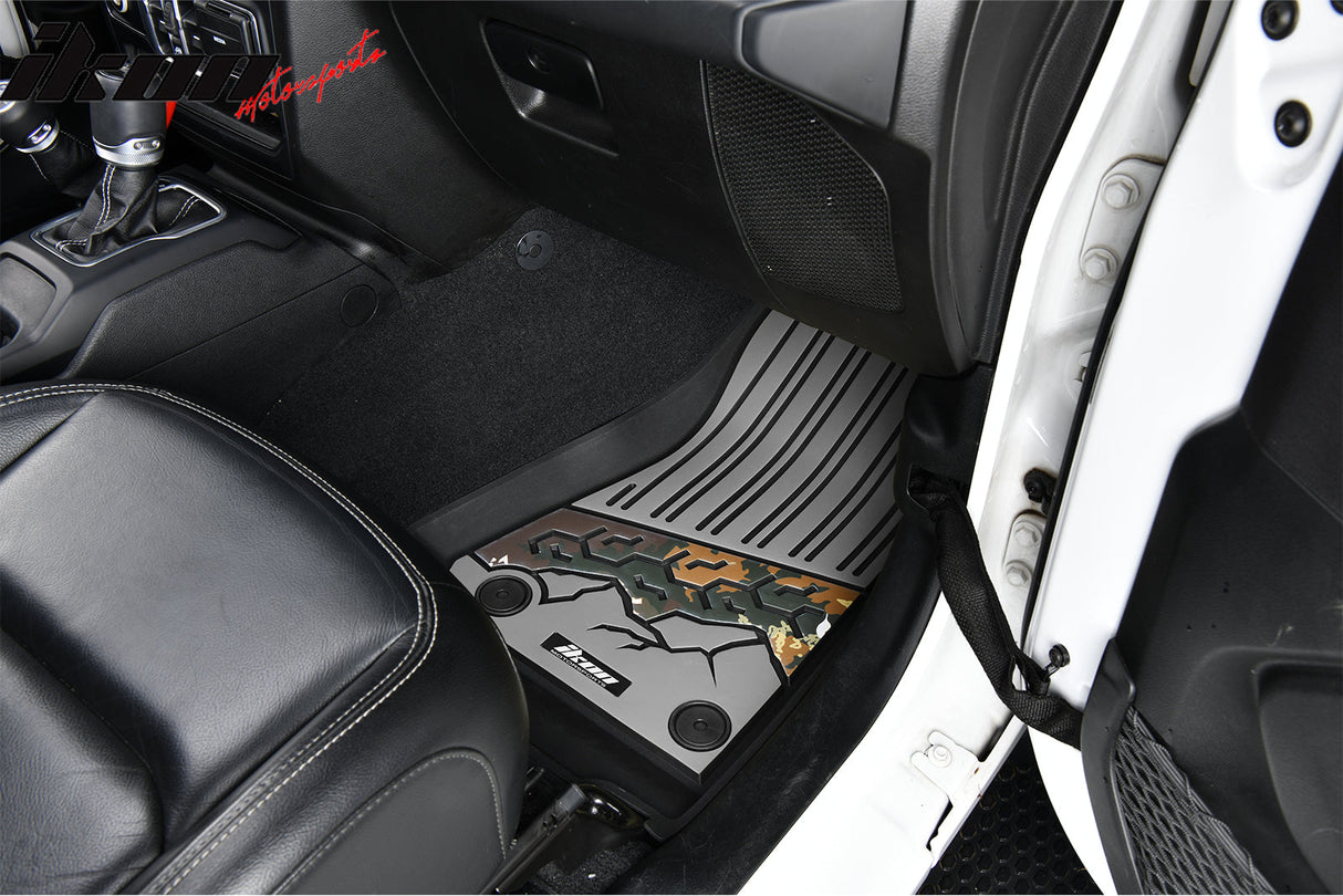 2018-2025 Jeep Wrangler JL Unlimited 4Dr Floor Mats Black Gray TPE