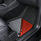 2020-2024 Tesla Model Y 3D Floor Mats Black& Gray& Red TPE Injection