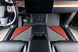 2020-2024 Tesla Model Y 3D Floor Mats Black& Gray& Red TPE Injection