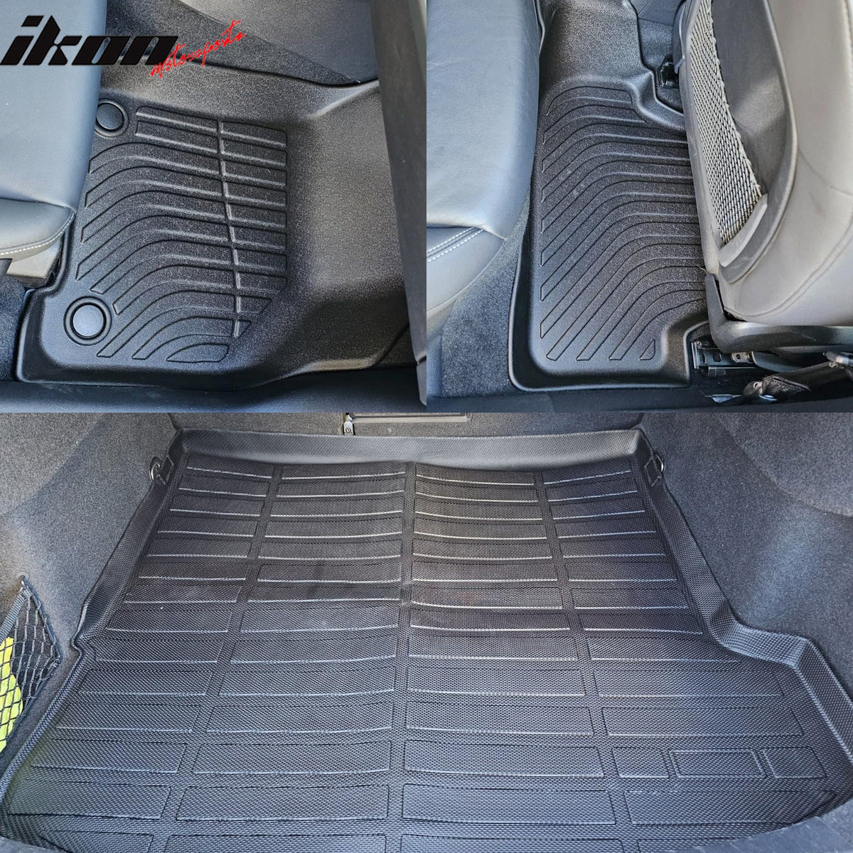 2022-2024 Audi A3 AWD (Not Fit FWD) 3D TPE All Weather Heavy Duty Waterproof Anti-Slip Interior Cargo Liner Carpets Floor Mats + Rear Trunk Mat 4PCS