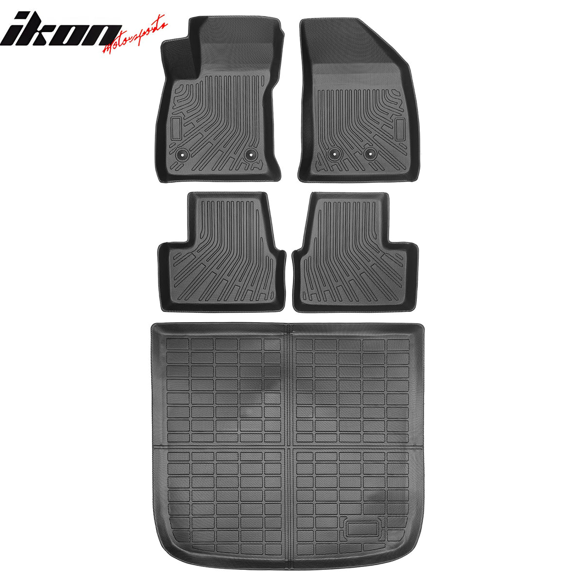 2016-2019 Chevrolet Volt TPE All Weather Floor Mats Carpets + Rear Trunk Mat Liner