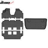 2011-2017 Honda Odyssey 7/8 Seats 3D TPE All Weather Waterproof Anti-Slip Front Rear Interior Cargo Liner Carpets Floor Mats + Rear Trunk Mat 5PCS