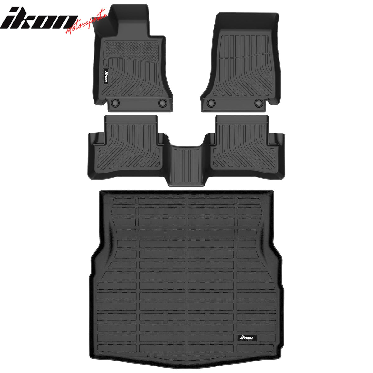 2015-2021 Benz W205 C-Class Sedan 4Dr 3D TPE All Weather Heavy Duty Waterproof Anti-Slip Interior Cargo Liner Carpets Floor Mats + Rear Trunk Mat 4PCS