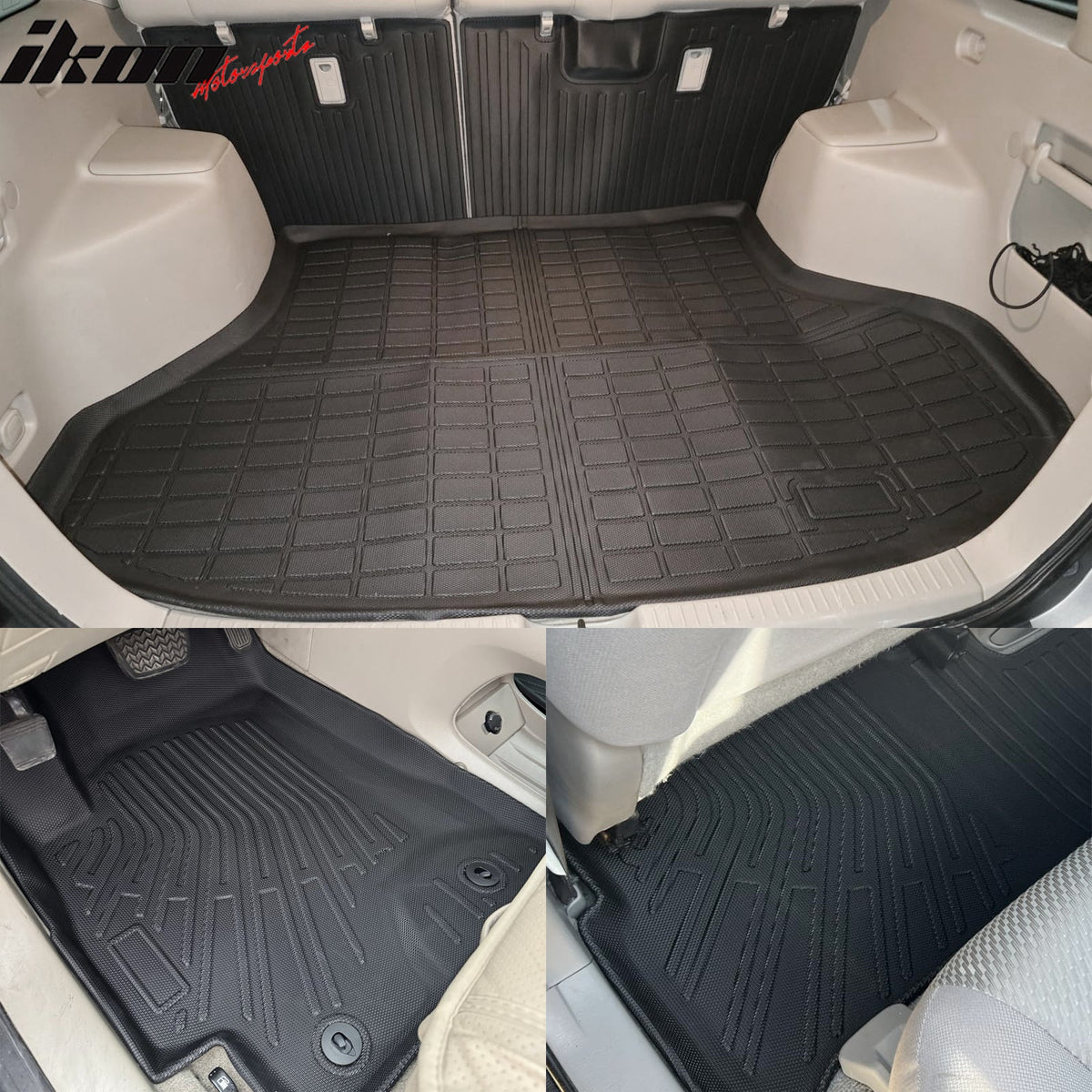 2001-2003 Toyota Highlander Heavy Duty TPE All Weather Floor Mats + Trunk Mat + Backrest Mats