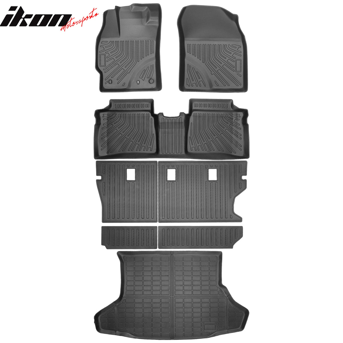2010-2015 Toyota Prius TPE All Weather Floor Mats + Trunk Mat + Backrest Mats