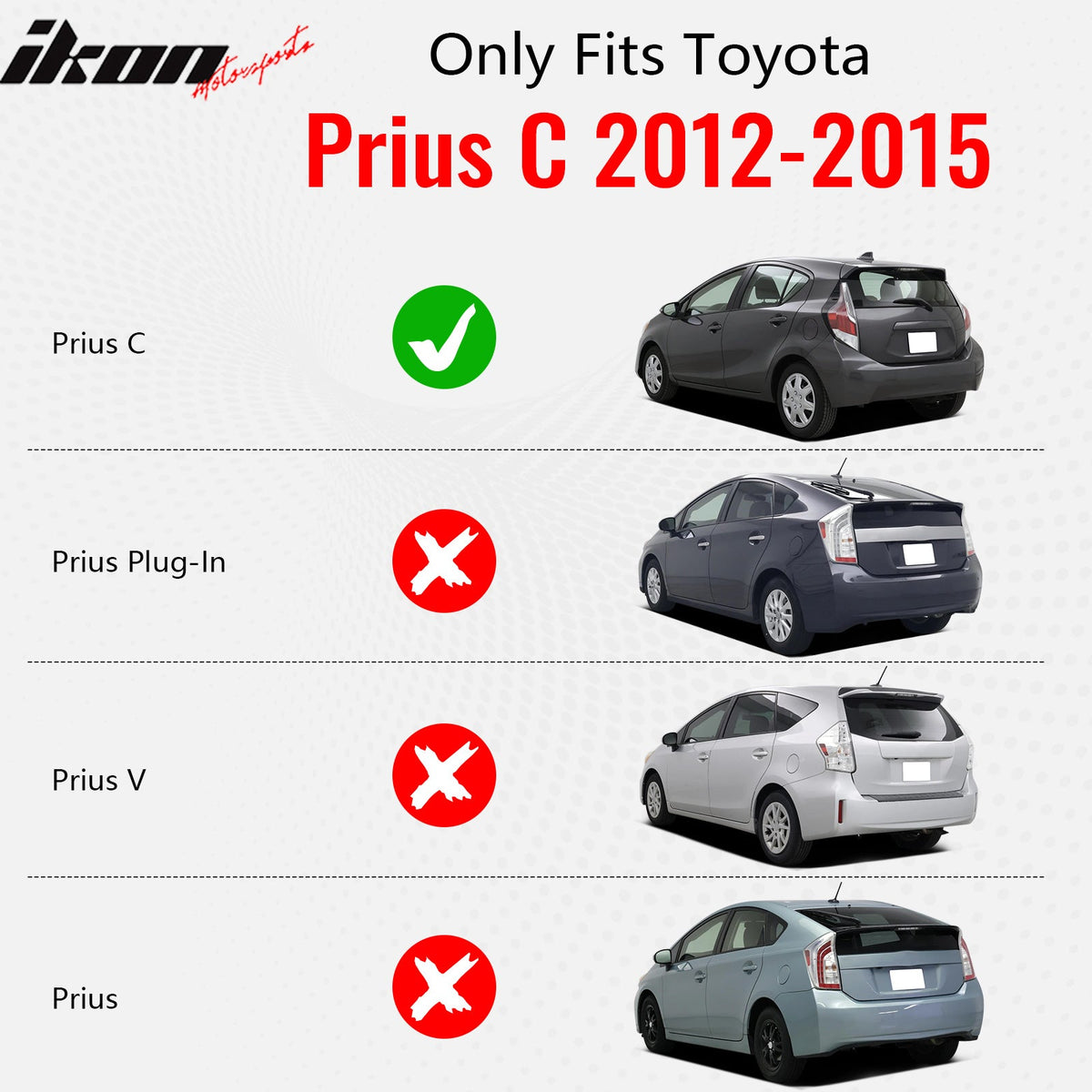 2012-2015 Toyota Prius C TPE All Weather Floor Mats Carpets + Rear Trunk Mat Liner