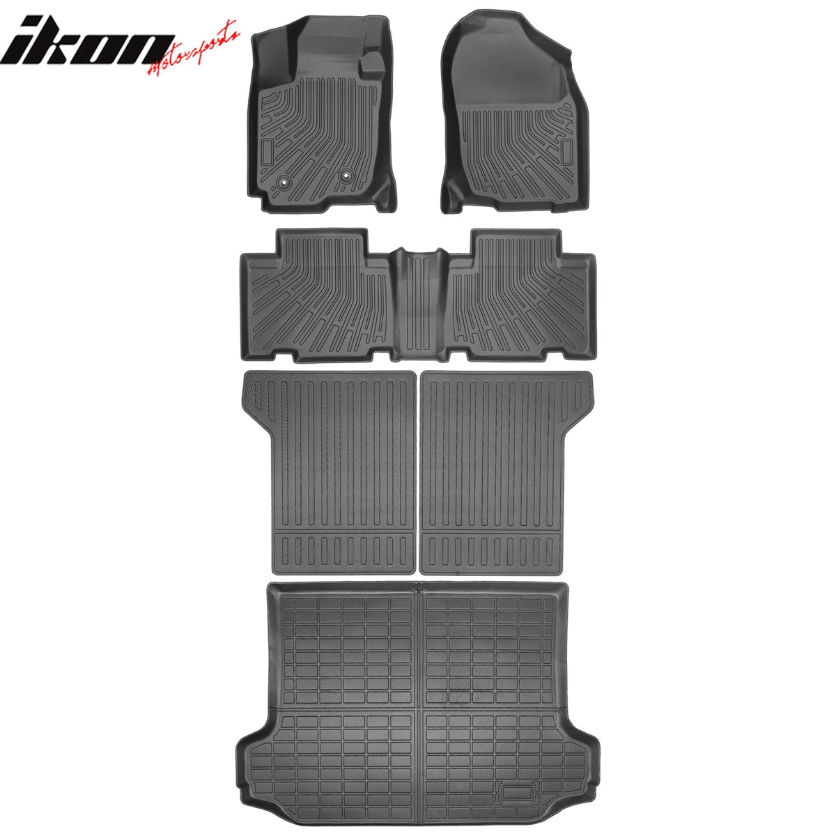 2006-2012 Toyota RAV4 5 Seats TPE All Weather Floor Mats Liner + Trunk Mat + Backrest Mats