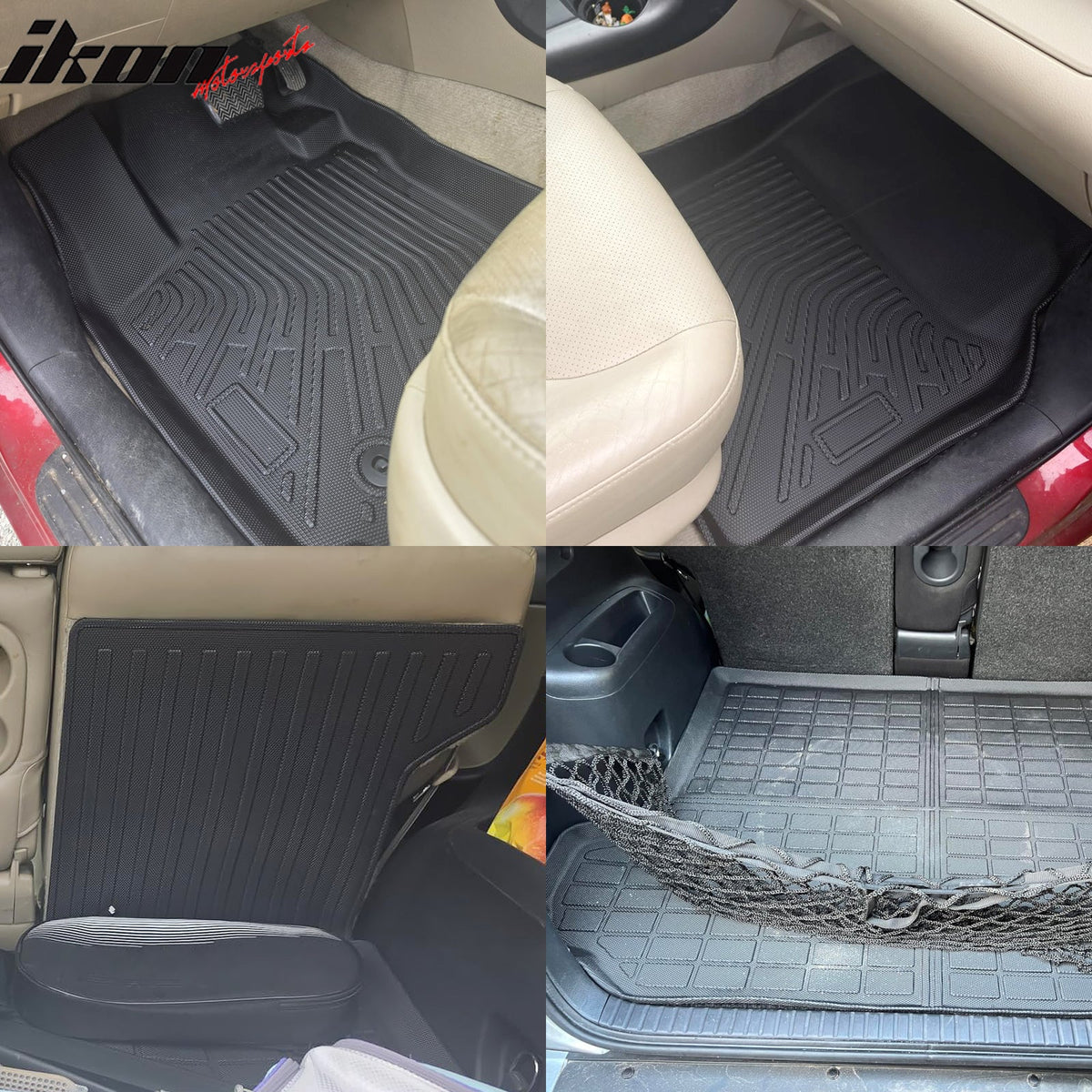 2006-2012 Toyota RAV4 5 Seats TPE All Weather Floor Mats Liner + Trunk Mat + Backrest Mats
