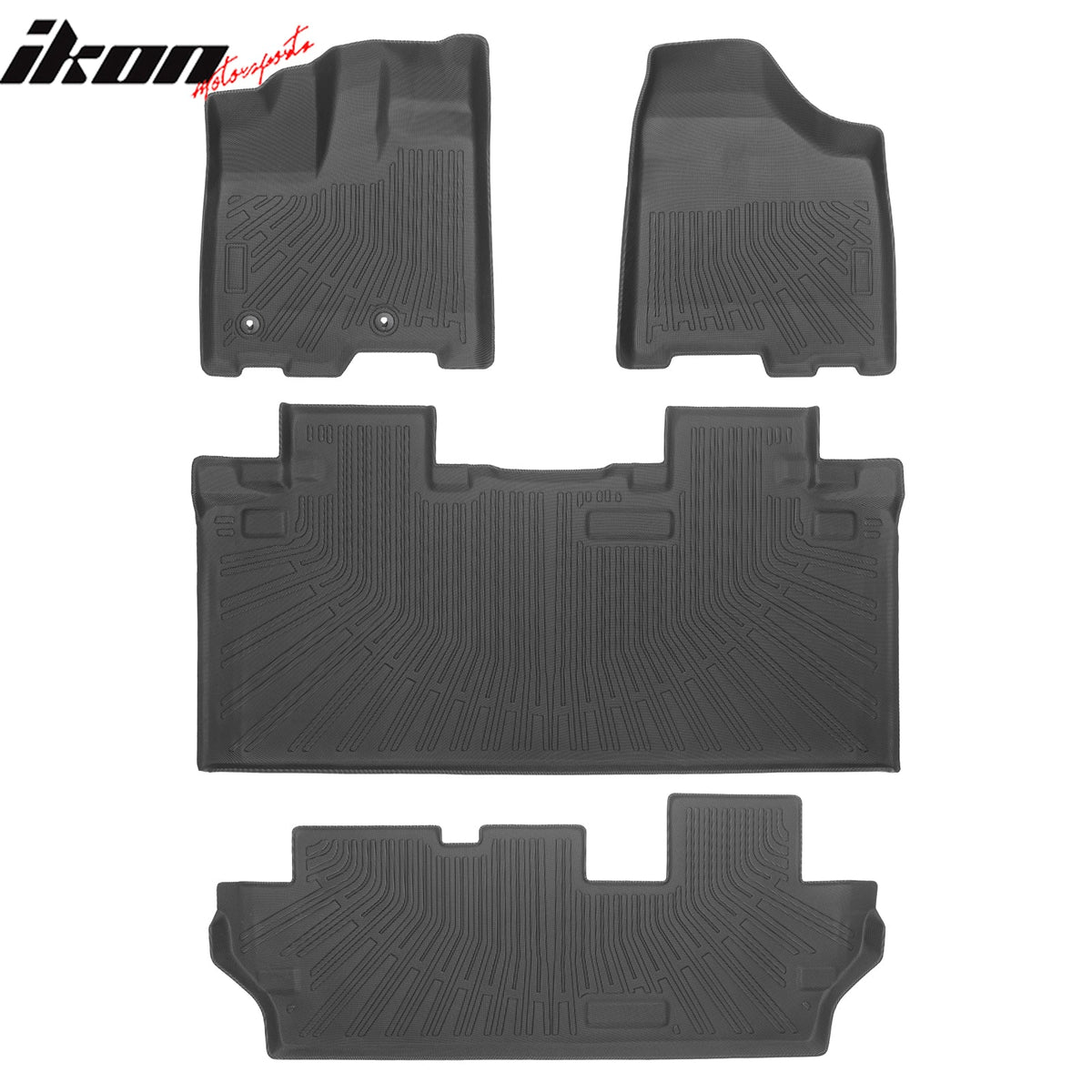 2011-2012 Toyota Sienna 8 Seats TPE All Weather Floor Mats Liner + Trunk Mat + Backrest Mats