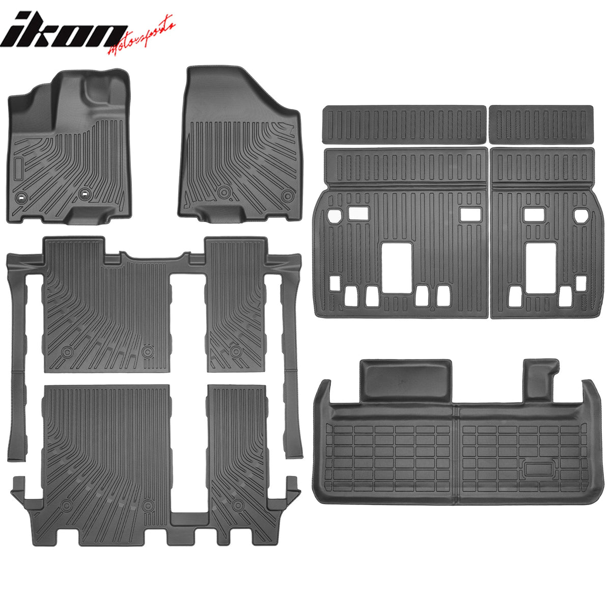 2013-2020 Toyota Sienna 8 Seats TPE 4PCS All Weather Floor Mats + Trunk Mat + Backrest Mats