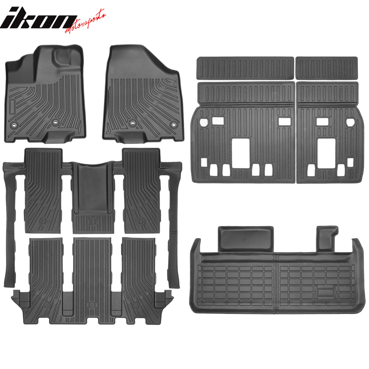 2013-2020 Toyota Sienna 7 Seats TPE All Weather Floor Mats 4PCS + Trunk Mat + Backrest Mats
