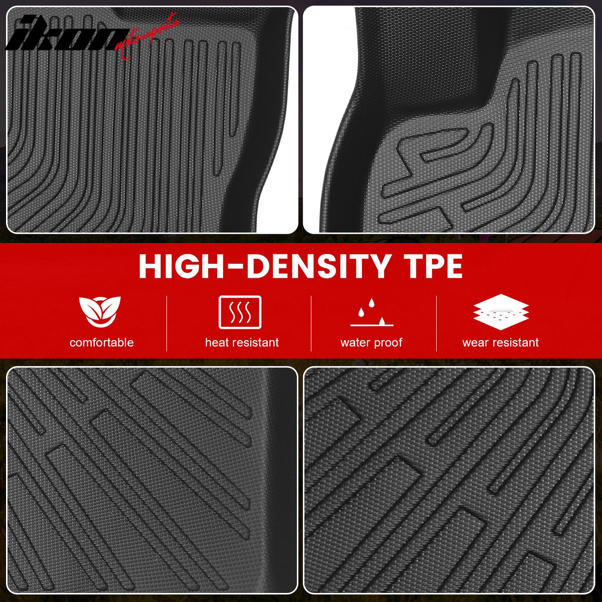 2011-2012 Toyota Sienna 7 Seats TPE All Weather Floor Mats Liner + Trunk Mat + Backrest Mats