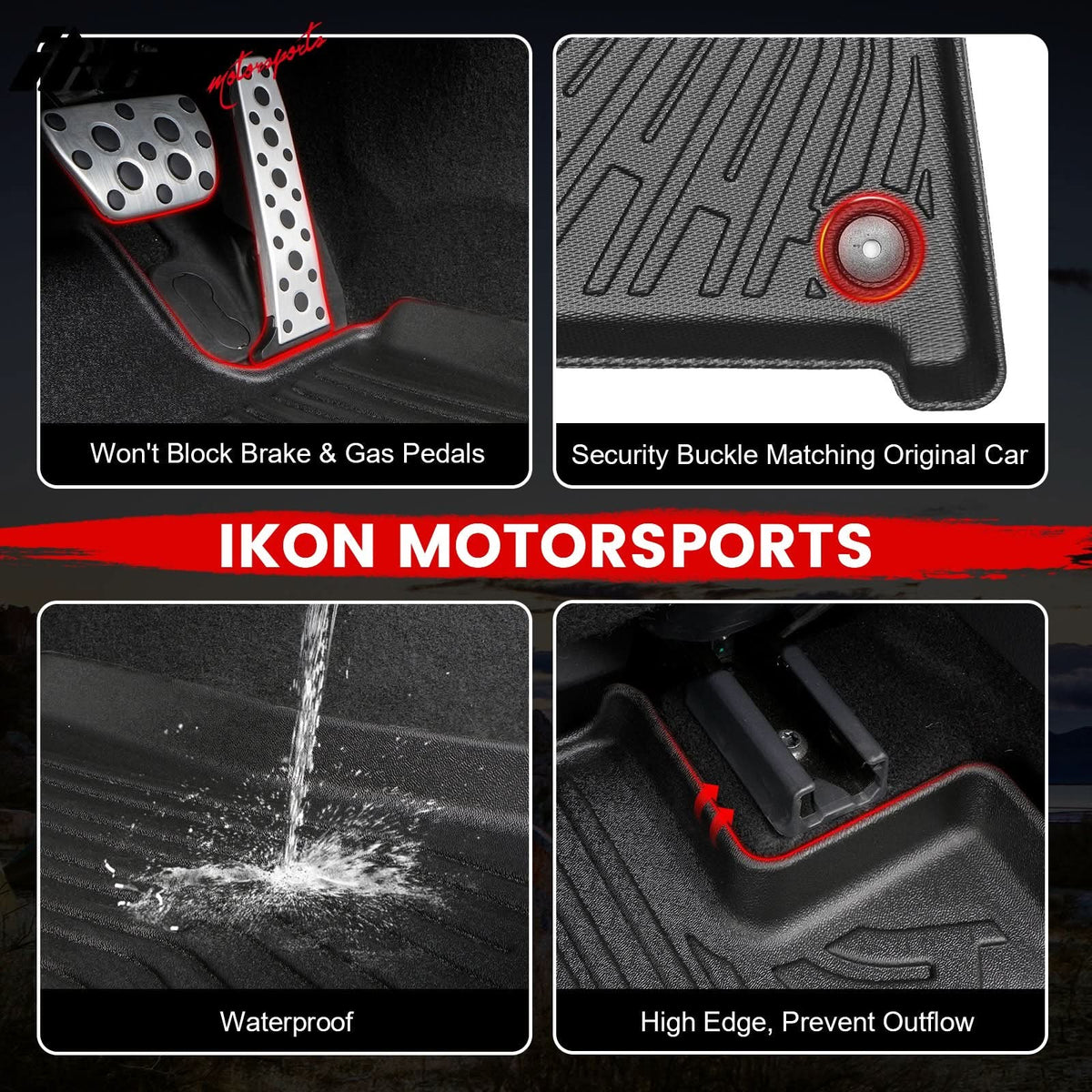2014-2019 Toyota Highlander 7 Passenger TPE All Weather Floor Mats + Trunk Mats w/ Backrest Mat