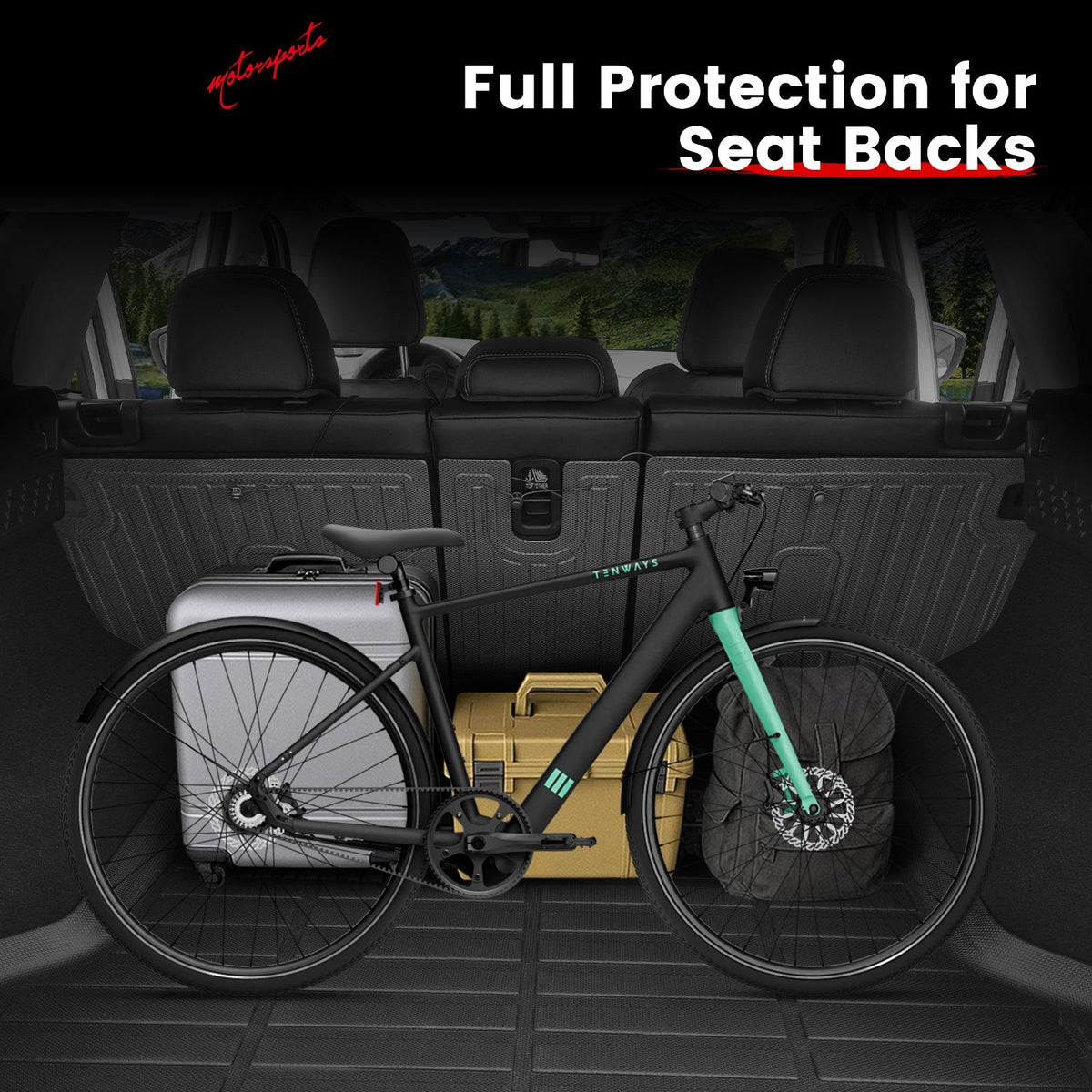 2007-2013 Jeep Wrangler JK 4-Door TPE All Weather Floor Mat + Trunk Mat + Backrest Mats + Window Visors