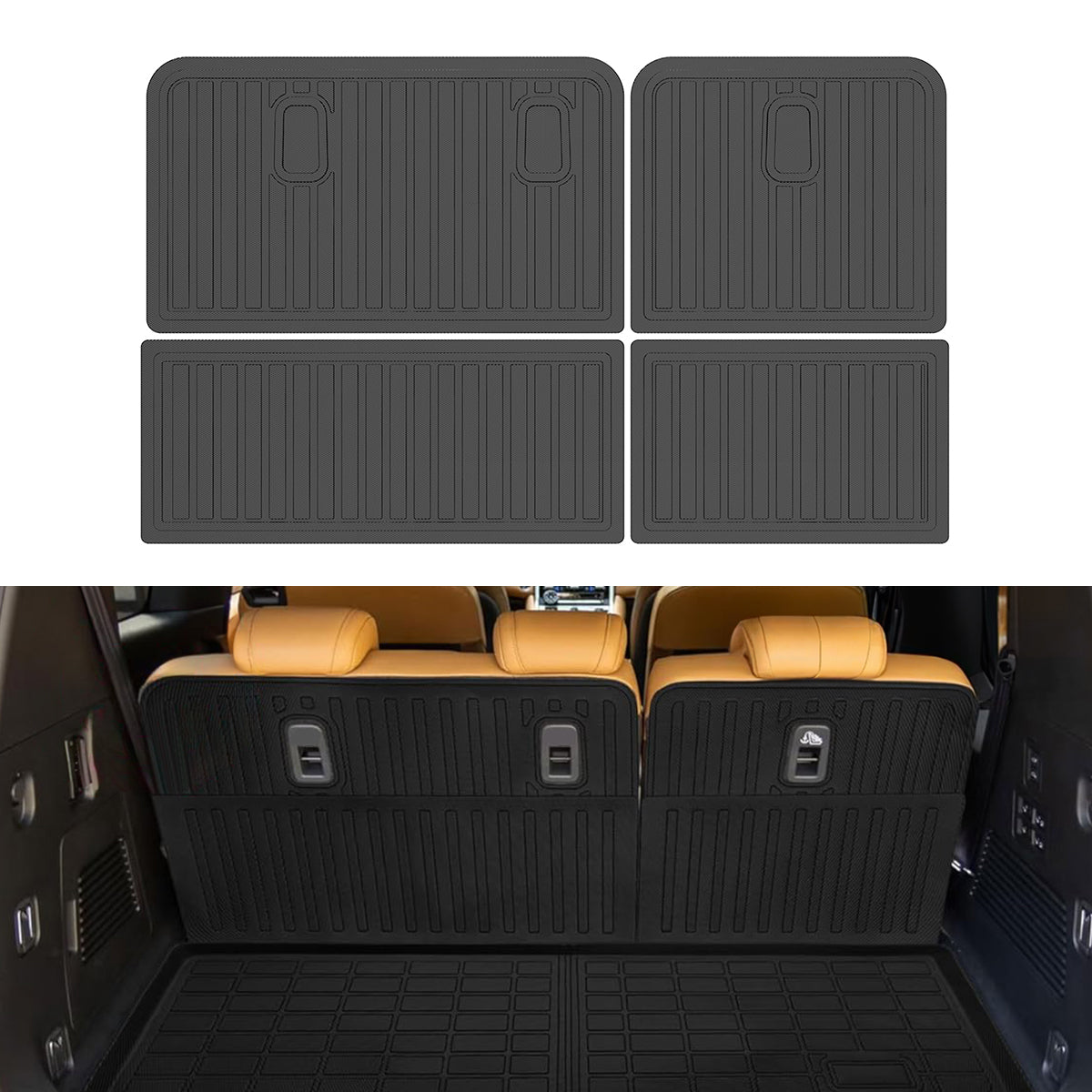Rear Seat Back Backrest Mats for Nissan Armada INFINITI QX80 2025-2026 TPE