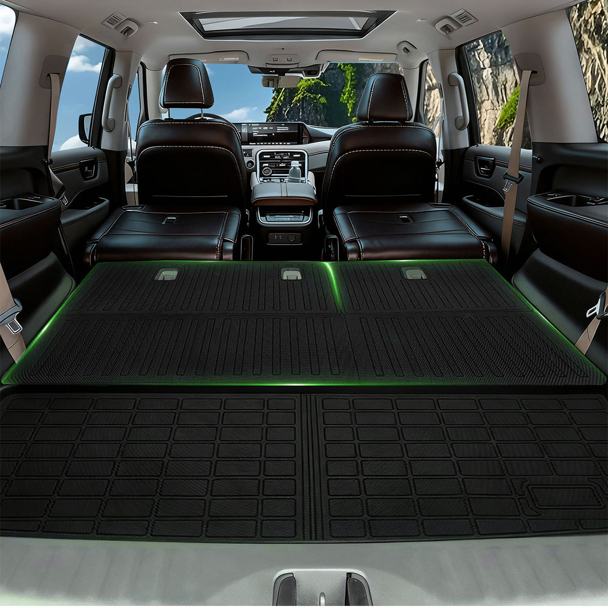 Rear Seat Back Backrest Mats for Nissan Armada INFINITI QX80 2025-2026 TPE
