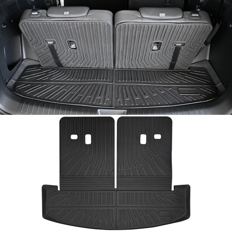 2024-2025 Hyundai Santa Fe Trunk Mat W/ Backrest Rear Seat Liner Black