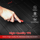 2012-2015 Honda Civic Sedan 4-Door 3D TPE All Weather Heavy Duty Waterproof Anti-Slip Interior Cargo Liner Carpets Floor Mats + Rear Trunk Mat 4PCS