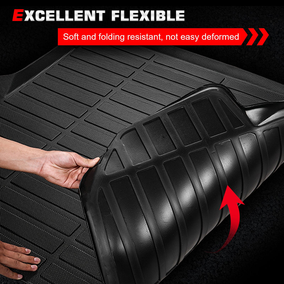Rear Cargo Trunk Mat& Backrest Mats for Chevy Suburban GMC Yukon XL Cadillac Escalade ESV 2015-2020 TPE 3PCS