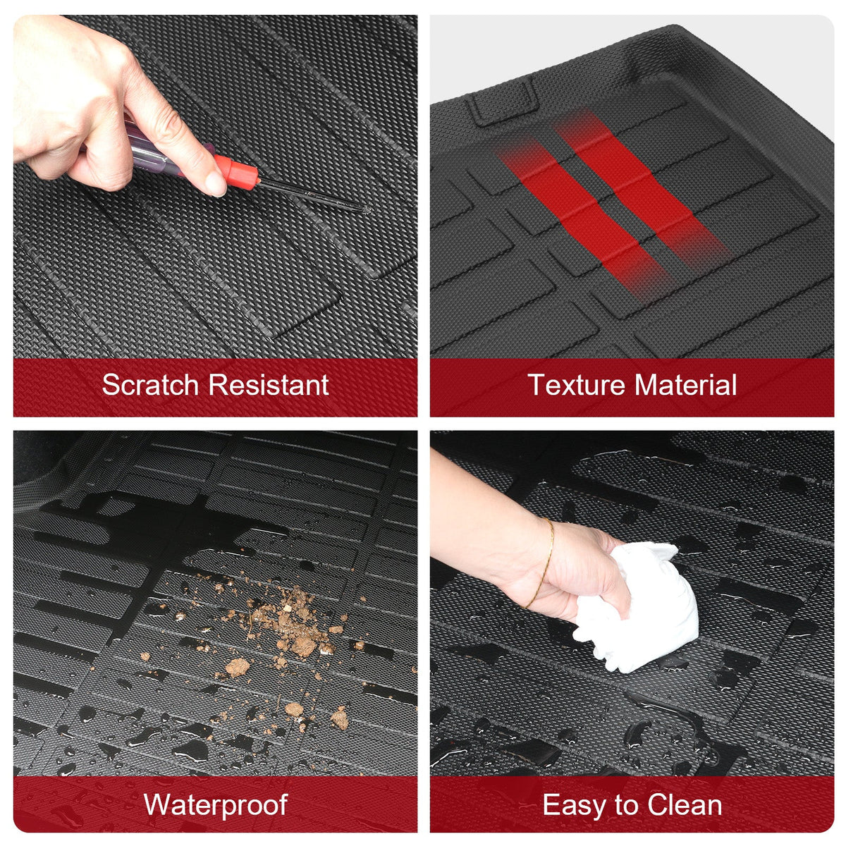 Rear Cargo Trunk Mat& Backrest Mats for Chevy Suburban GMC Yukon XL Cadillac Escalade ESV 2015-2020 TPE 3PCS