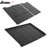 Rear Cargo Trunk Mat& Backrest Mats for Chevy Suburban GMC Yukon XL Cadillac Escalade ESV 2015-2020 TPE 3PCS