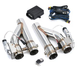 Universal 3 Inch Dual Stainless Steel Exhaust Valve Pipe Kit 2PC