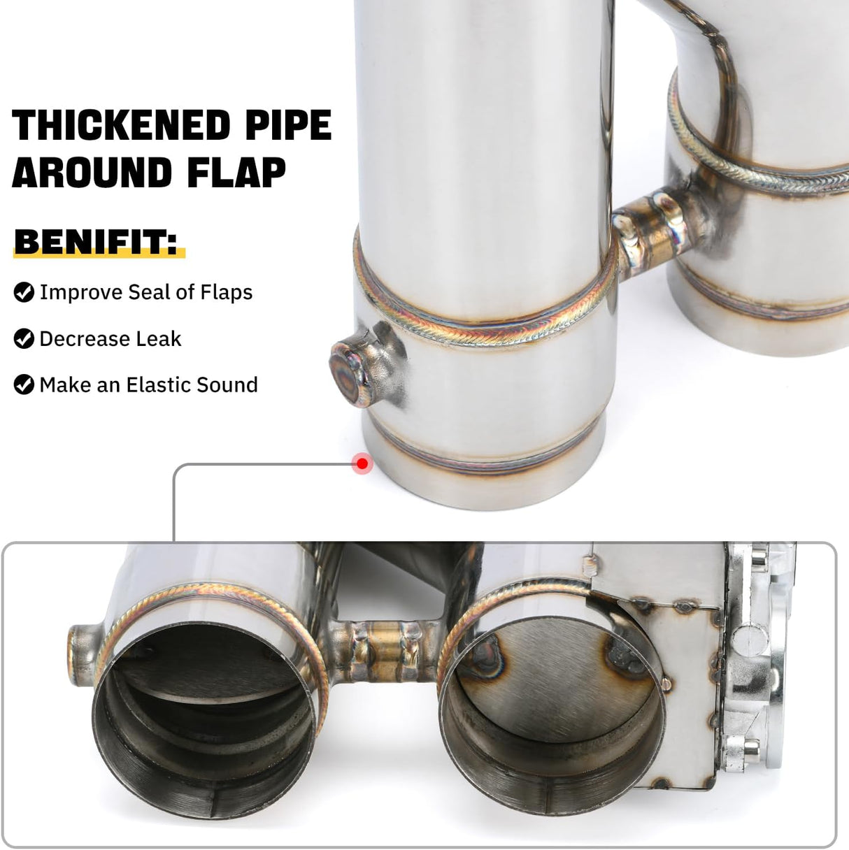 Universal 2.5 Inch Stainless Steel Exhaust Valve Pipe Kit
