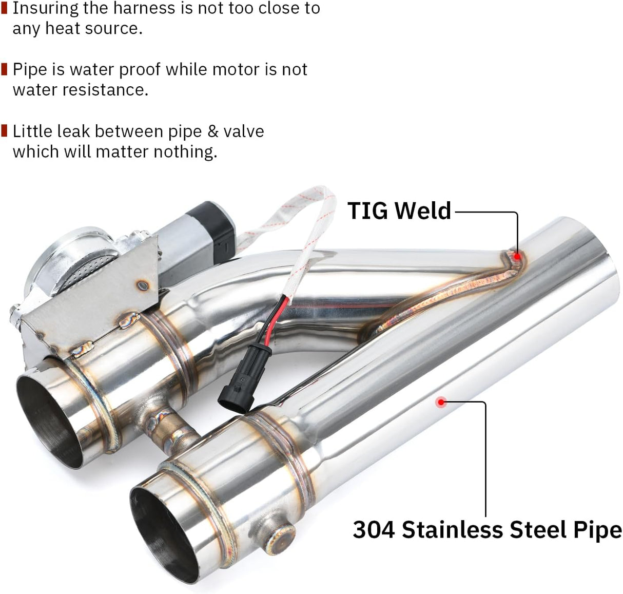 Universal 2.5 Inch Stainless Steel Exhaust Valve Pipe Kit