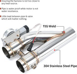 Universal 2.5 Inch Stainless Steel Exhaust Valve Pipe Kit