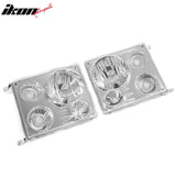 1988-1993 Chevy C/K 1992-1993 Chevy Blazer Chrome Bumper Head Lights Lamps Pair